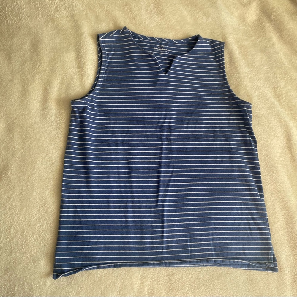Navy Blue Striped Vineyard Vines Sleeveless Top